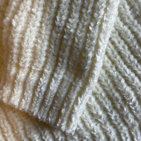 Talbots Chenille Sweater Womens Medium Off White Classic Chunky Preppy Knit NEW - Picture 6 of 9